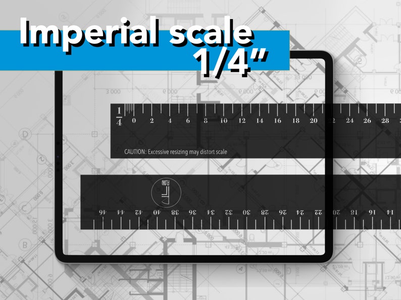 Procreate Architectural Rulers Imperial/english Scale Ruler in 1/4 Inch