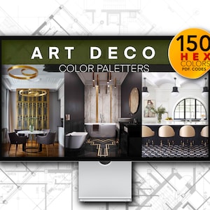 Color Palette HEX Codes 150 Colors - Art Deco Collection, HEX Codes forArt Deco Color Palette 150 Colors, 150 HEX Codes