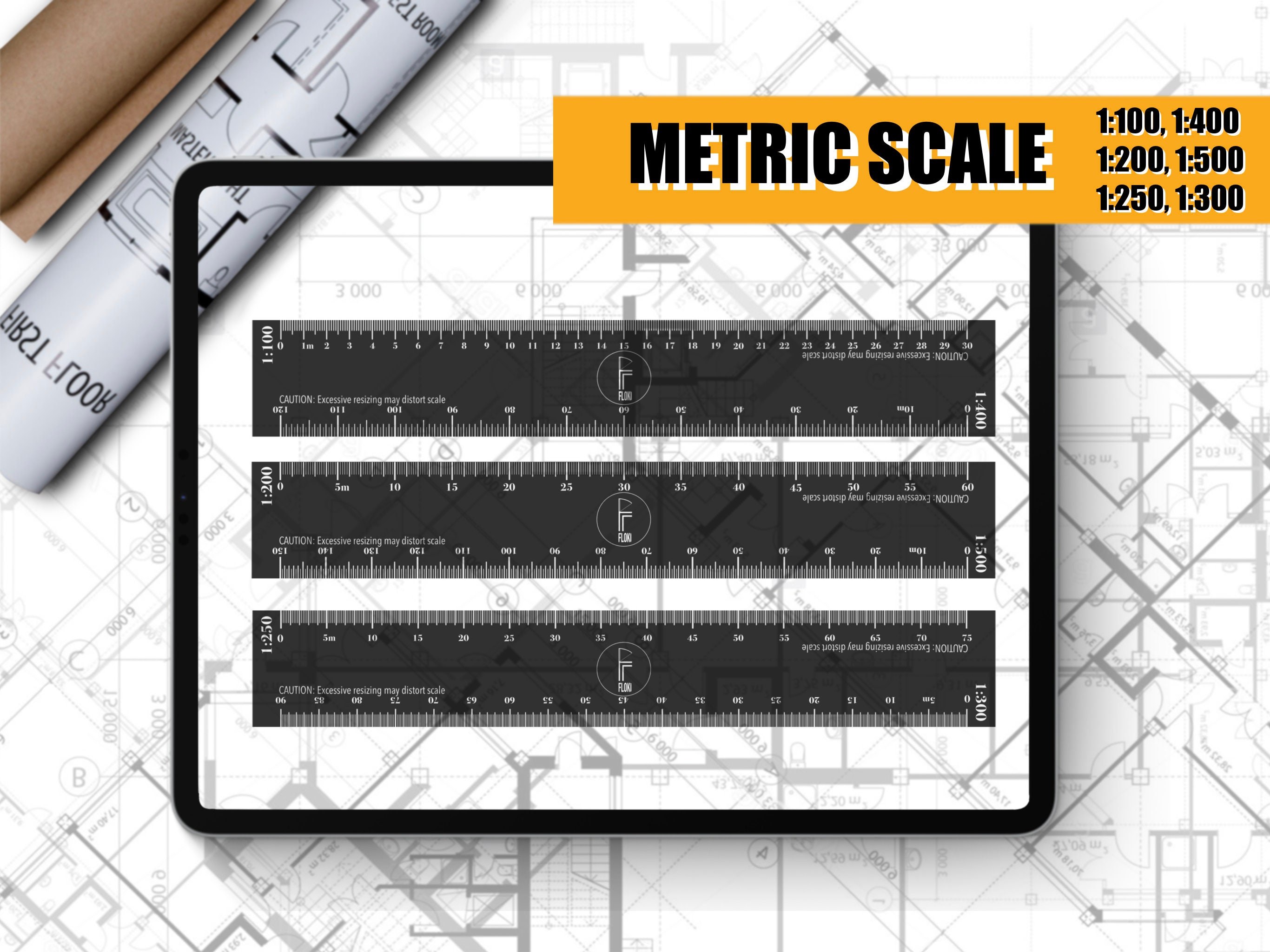 Procreate Architectural Rulers 2in1 Metric Scale Rulers 3 Transparent