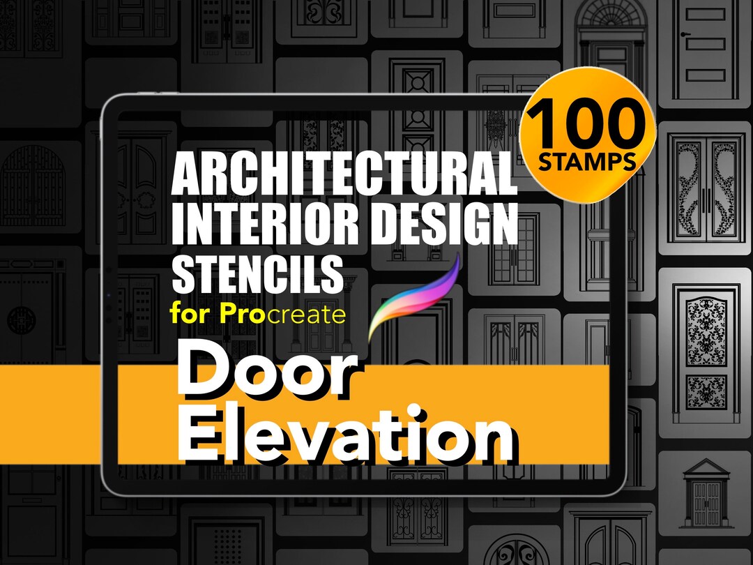 100 Architectural and Interior Design Stencils for Procreate Door