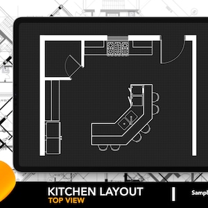 Architectural Kitchen Layout for Procreate | Kitchen Design 9 | Kitchen