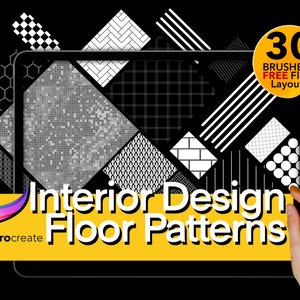 30 patrones de piso de diseño de interiores para Procreate / | Etsy