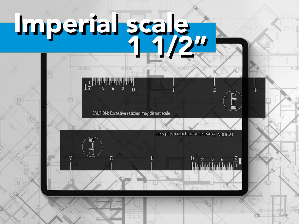 Imperail Ruler Procreate Architectural Rulers | SET OF 3 MINI Imperial/english Scale ...