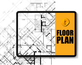 Plano de planta arquitectónico hecho a medida con etiquetas y dimensiones / Plano digital 2D hecho profesionalmente