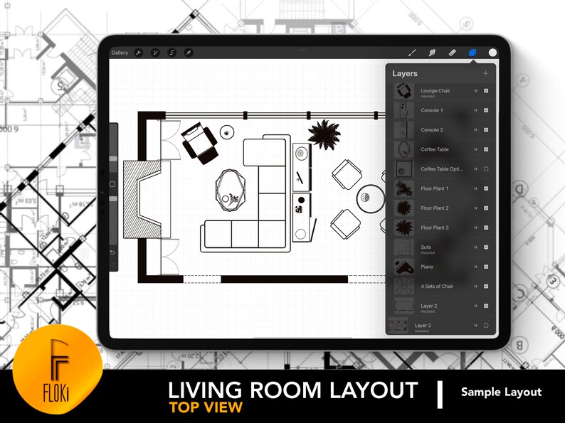 Architectural Living Room Layout for Procreate Living Room Design 15 Room Layout Procreate