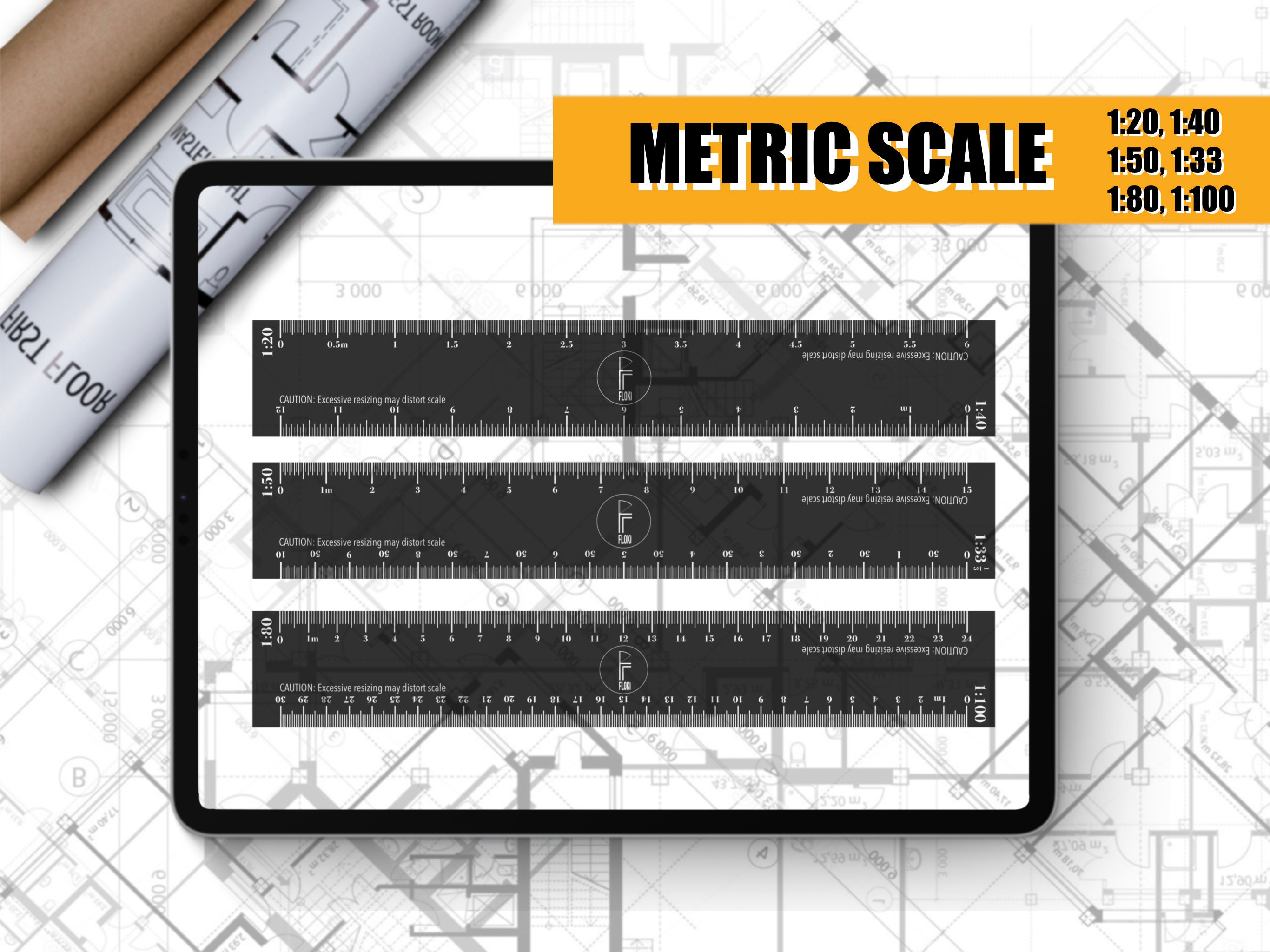 Procreate Architectural Ruler 2in1 Metric Scale Rulers 3 Transparent