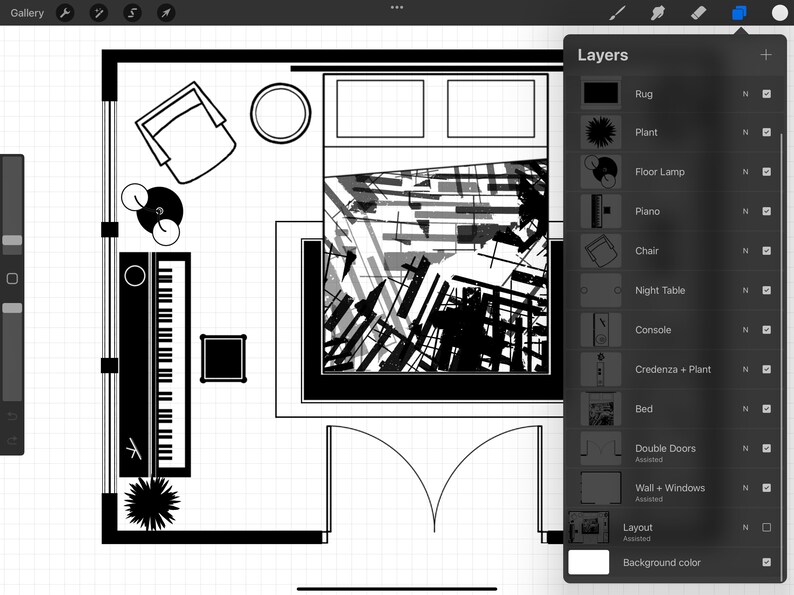 Architectural Bedroom Layout for Procreate Bedroom Design 8 Bedroom Floor Plan Procreate