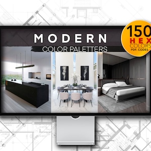 Color Palette HEX Codes 150 Colors - Modern Collection, HEX Codes for Modern Color Palette 150 Colors, 150 HEX Codes