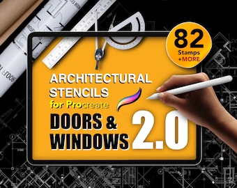 82+ Architectural Stencils for Procreate | Doors & Windows 2.0 Collection