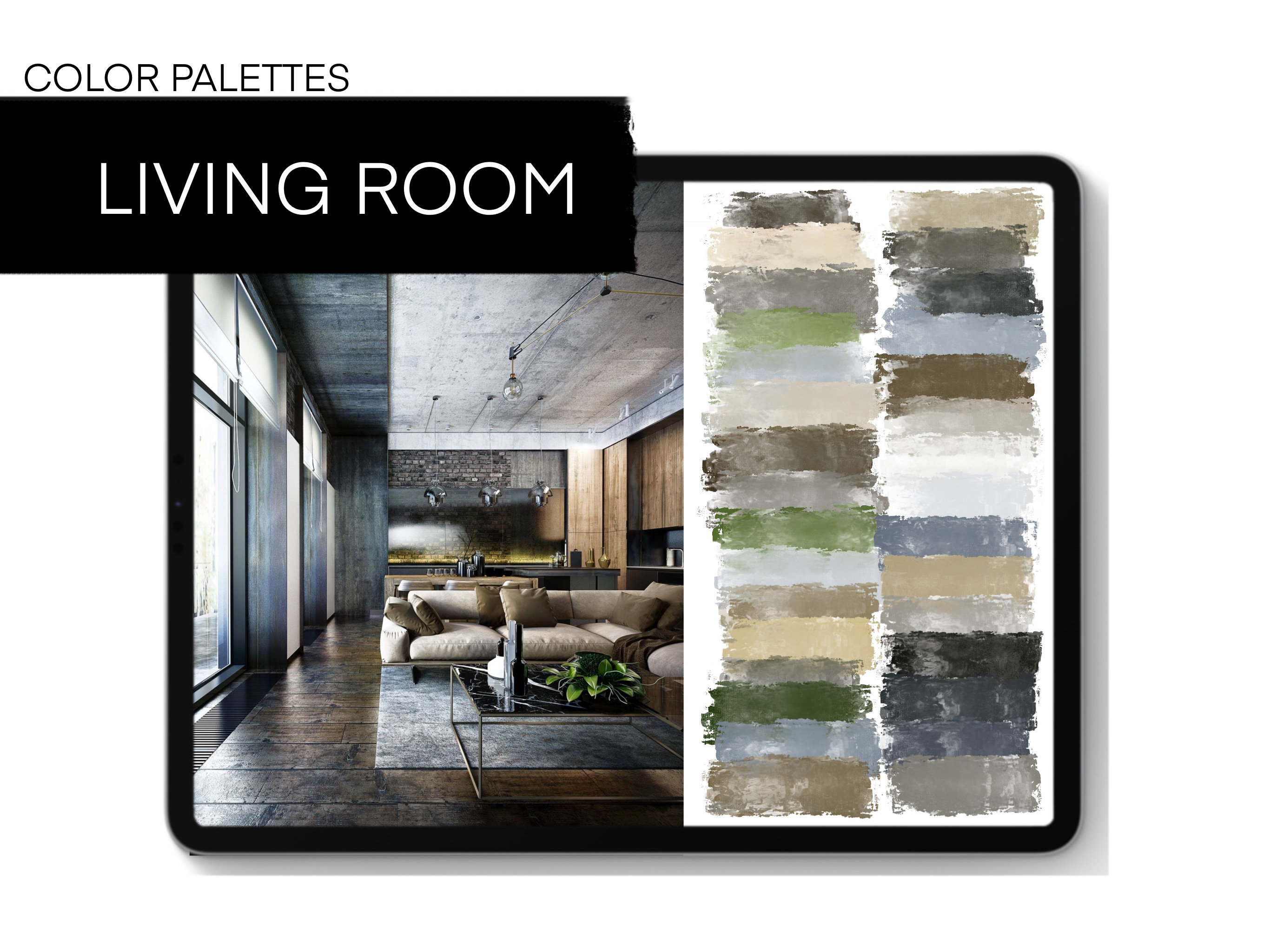 Rustic Color Palettes for Procreate | 150 Colors for Interior Design ...