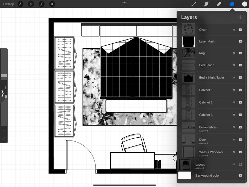 Architectural Bedroom Layout for Procreate Bedroom Design 37 Bedroom Floor Plan Procreate