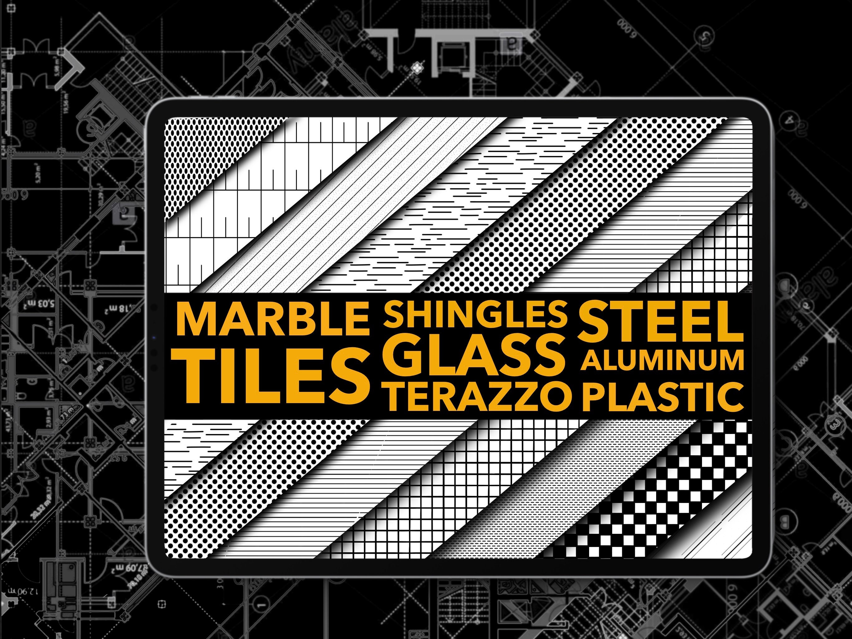 40 Architectural Brushes for Procreate Hatches for Floor Plans PLUS