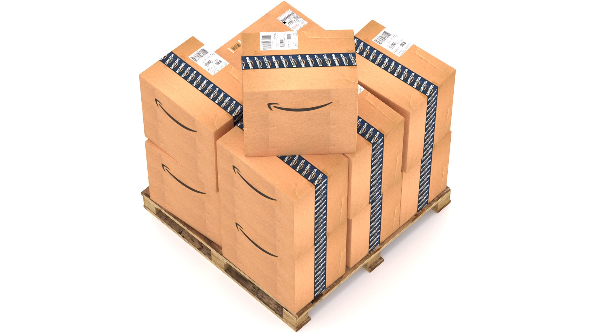 Amazon Cardboard Box With Pallet 3d Model DAE FBX Obj Digital File Download Etsy