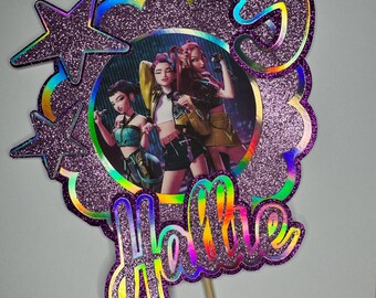 Kpop cake topper with name and age