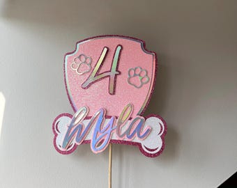 Paw personalised cake topper