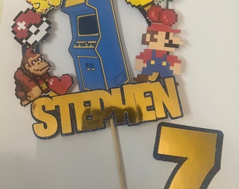 retro gaming cake topper
