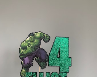 Hulk Theme Cake Topper with name and age