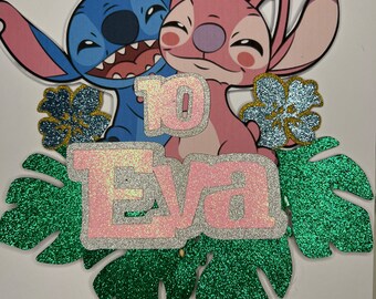 Stitch and angel cake topper