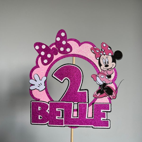 Minnie Mouse Cake Topper with name and age