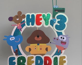 Hey Duggee cake topper with name and age