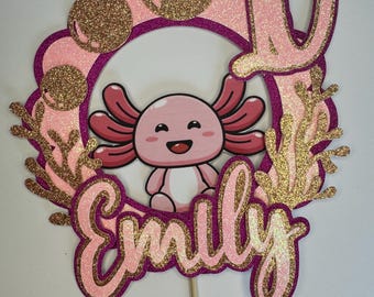 axolotl cake topper