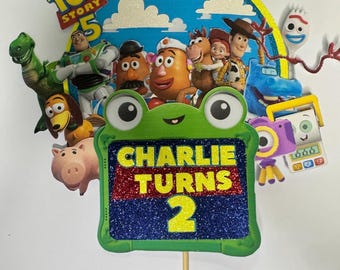 Toy story inspired cake topper with name and age