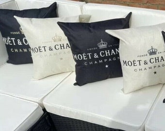 Moet  and Chandon Black & Cream 450mm x 450mm Cushions