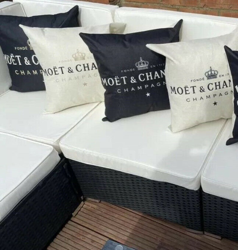 Moet and Chandon Black & Cream 450mm x 450mm Cushions image 1