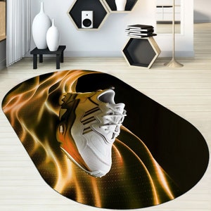 Sneakers Rug, Fashion Street Rug, Oval Rug, Oval Shaped Rug, Themed Rug, Home Decor Rug, Shoes Mats, Area Rug, Floor Non-Slip Rug,