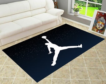 Area Rug, Custom Rug, Basketball Rug, Monogram Rug, Boys Gift Rug, Play Mat, Play Room Rug, Super Soft Area Rug, Basketball NonSlip Rug,