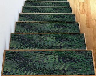 Modern Green Stair Rugs, Non-Slip Stair Treads