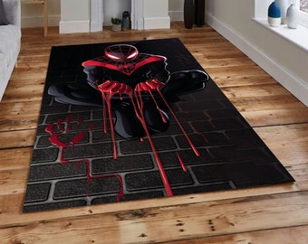 Spiderman Patterned Rug,Spider-Man,SpiderMan Rug,Black Rug,Bedroom Rug,Themed Rug,Gift for Him,Gift For Kids,Area Rug,Personalized Rug,