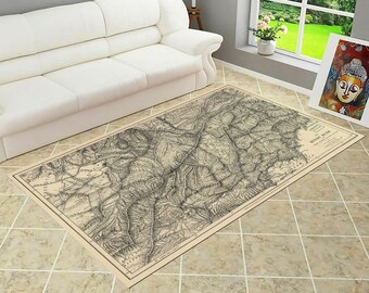 World Map Non-Slip Washable Rug: Educational Home Decor