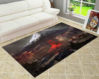 Japanese Rug: Mt. Fuji Area Rug, Themed Home Decor