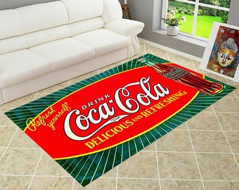 Coca Cola Rug: Retro Coke Can Design, Vintage Style - Etsy