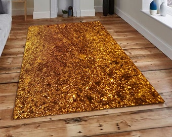 Alfombra dorada, alfombra popular, alfombra antideslizante, alfombra de área, regalo para él, alfombra popular, alfombra de decoración del hogar, regalo para ella, alfombra de sala de estar, alfombra moderna,