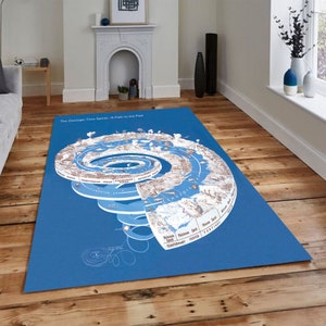 Geologic Time Spiral Rug,World Map Rug,The Geologic Time Spiral-A Path to the Past,Education Rug,Decorazione per la casa,Gift for Him,
