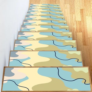 Stair Treads Rug, Self-Slip Flooring Stair Decor, Home Gift,Non-Slip Stair Machine Washable, Gift For Her,Non-Stick Non-Slip Mats,Home Decor