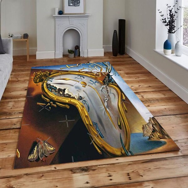 Salvador Dali Rug,Decorative Rug,Living Room Rug,Area Rug,Pattern Rug,Home Decor,Themed Rug,Gift for Him,Non-Slip Rug,Washable Rugs,Gift