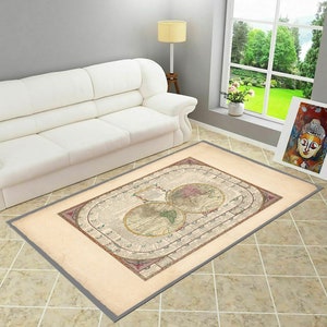 World Rug, World Map Rug, World Pattern, Themed Rug, Living Room Rug, Home Decor, Learning Rug, Gift For Him, Area Rug