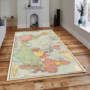 Map Rug, Housewarming Gift, Floor Non Slip Rug, Home Decoration, Themed Rug, Learning Rug, Kids Play Rug, Gift For Him,Gift For Her,Area Rug