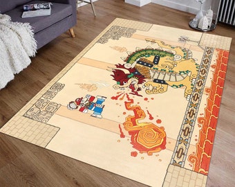 Video Game Dragon Area Rug: Non-Slip Washable Themed Rug