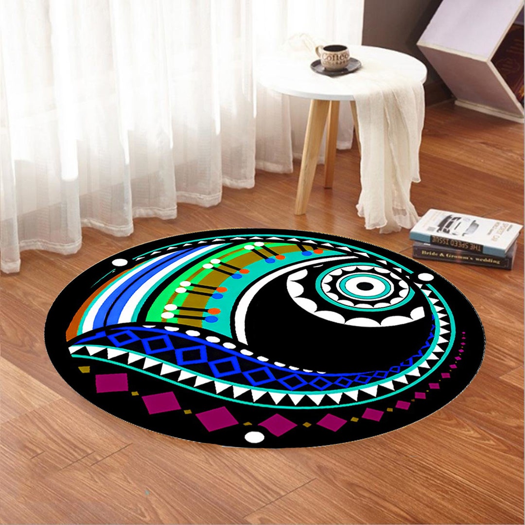 Abstract Rug,round Rug, Modern Rug, Living Room Rugs, Custom Gift ...