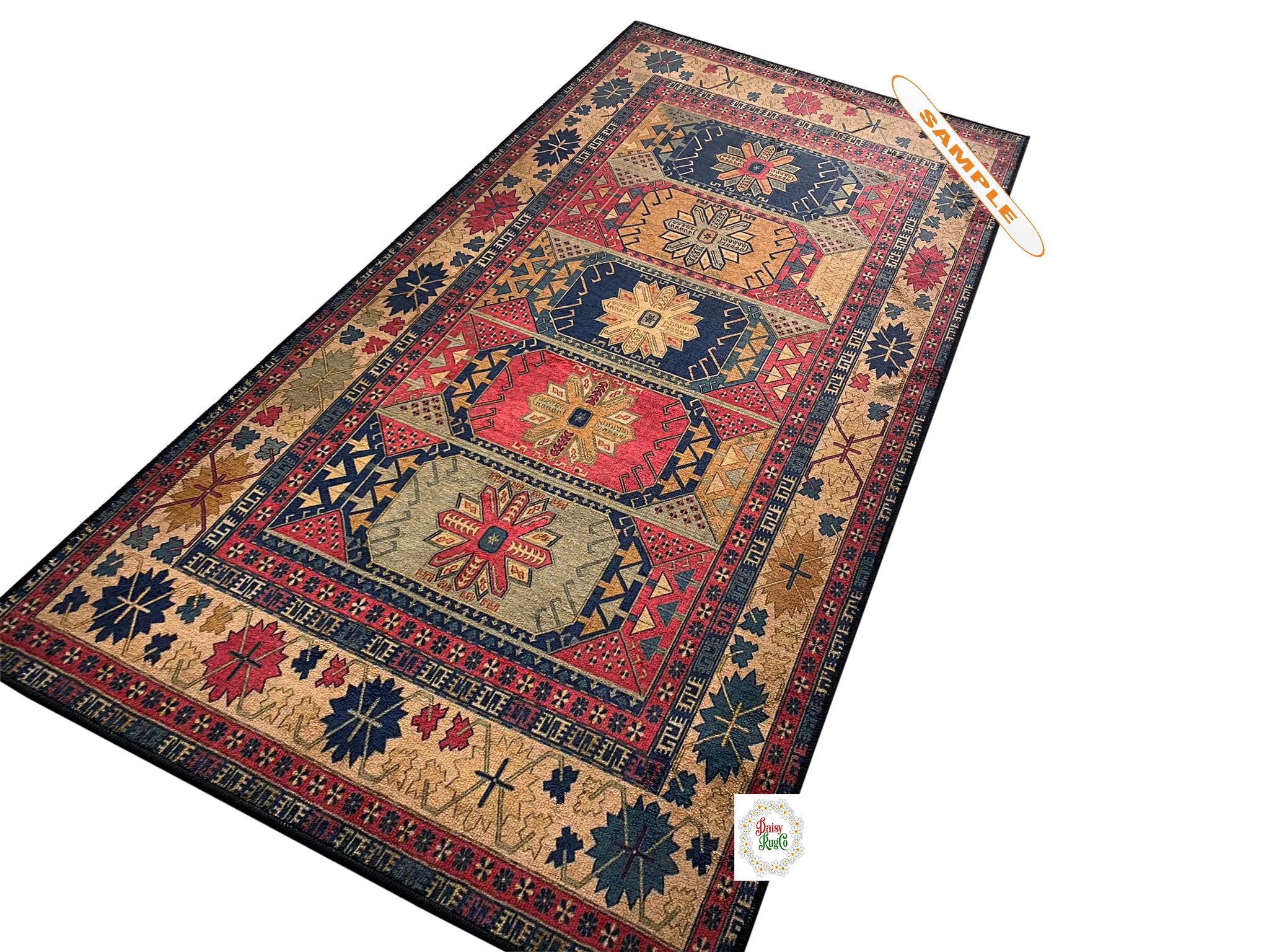 Geometric Ethnic Outdoor Rug: Custom Washable Patio Mat - Etsy