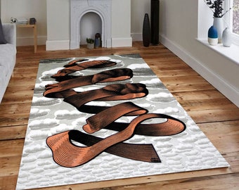 Alfombra surrealista, alfombra suave, alfombra popular, regalo para el hogar, alfombra Maurits Cornelis Escher, alfombra grande, alfombras modernas, alfombras Rind de MC Escher