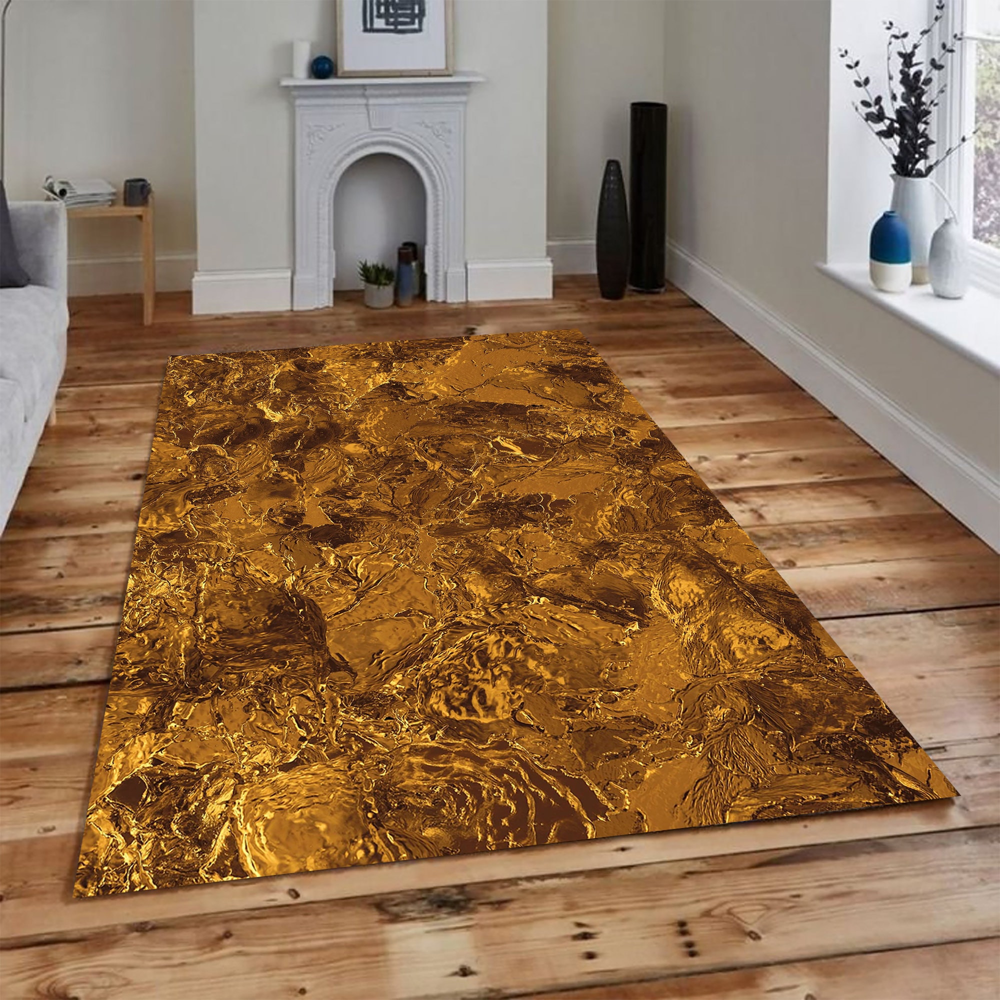 Golden Rugpopular Rug Nonslip Rug Area Rug Gift for Him Etsy UK