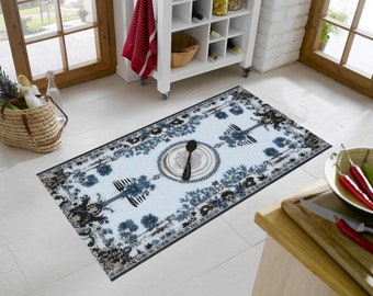Spoon Decor Kitchen Rug: Washable Non-Slip Dining Mat