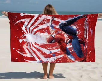 Toalla de playa de Spiderman: Juego de toallas de piscina de algodón personalizadas