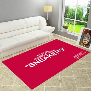 Red Rug,Sneaker Rug,Colorful Rug,Area Rug,Themed Rug,Floor Non-Slip Rug,Home Decoration,Gift For Her,Home Gift,Personalized Rug,Fan Rug