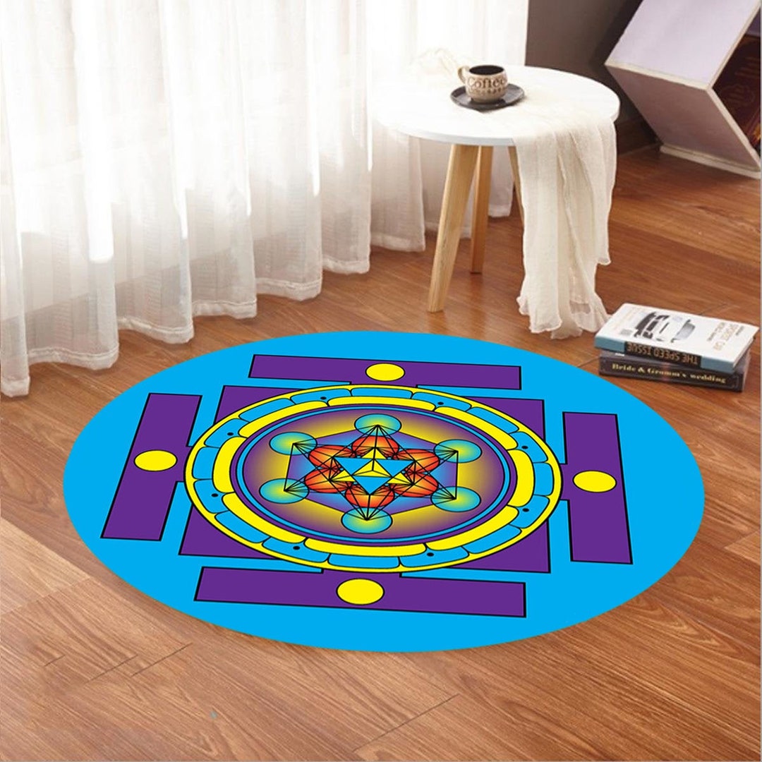 Metatron Cube Rug Metatron Cube Rug: Geometric Home Decor, Living Room Rug - Etsy